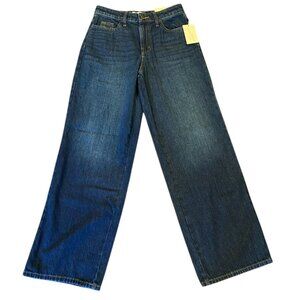 NWT Universal Thread Relaxed Wide Leg Jeans Sz 2R Blue Dk Wash 100% Cotton #179S
